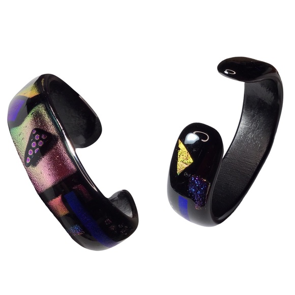 Kirkland Artist Co-Op - Vintage Dichroic Glass Cuff Bracelet - OS - Picture 2 of 11